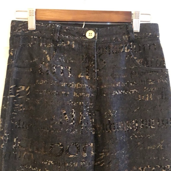 WALKING ART AUSTRALIA HIGH WAISTED LEOPARD PRINT LETTERING ON BLACK DENIM SZ 6 - Picture 5 of 15